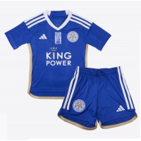 Camiseta Leicester City Jamie Vardy #9 Primera Equipación Replica 2023-24 para niños mangas cortas (+ Pantalones cortos)